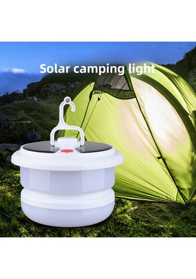 10 Metre Led Rgb Işıklı Solar Kamp Lambası 4 Modlu - 3 Renkli Alt Aydınlatmalı Taşınabilir Kamp Feneri