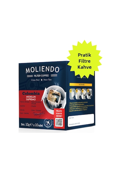 Moliendo Colombia Medellin Supremo Pratik Filtre Kahve 10 x 10 G
