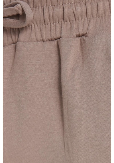 Tudors Erkek Slim Fit Dar Kesim Beli Bağcıklı 3 Cepli Geniş Paça Koyu Vizon Eşofman Altı-41914 Vizon