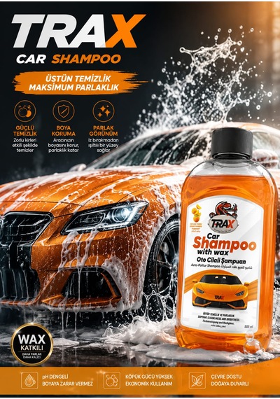 Trax Oto Cilalı Şampuan Derin Temizlik Portakal Kokulu 500 Ml