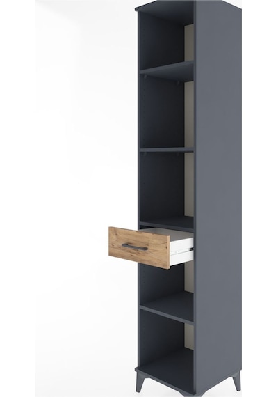 Hyperion Dolap 4 Raflı Tek Çekmeceli 44x44x221 Antrasit-çam Antrasit