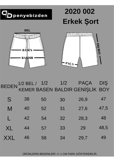 Penyebizden Erkek Regular Fit Normal Kesim %100 Pamuklu Şort-siyah