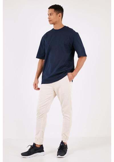 Buratti Pamuklu Oversize Bisiklet Yaka Basic Erkek T Shirt 5902365 Indigo