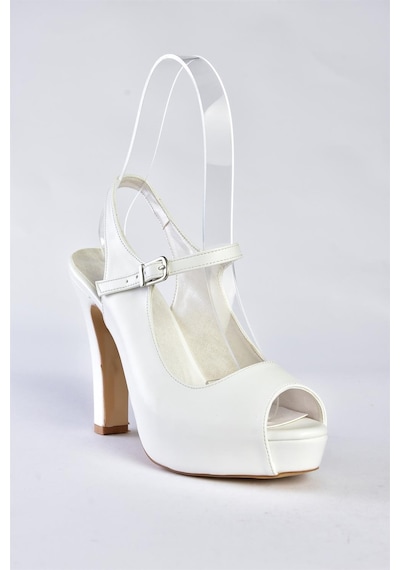 Fox Shoes Beyaz Platform Topuklu Kadın Ayakkabı M348007009 Beyaz