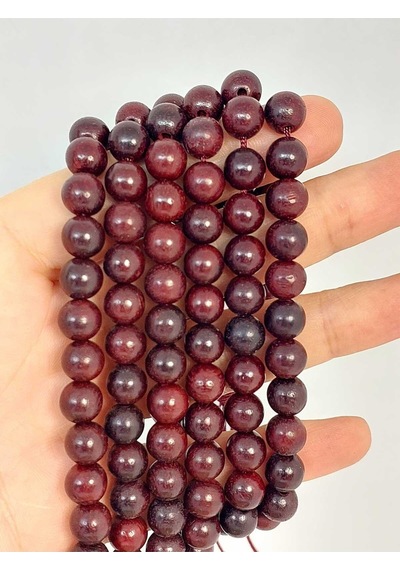 Bileklik Boy Ud Ağacı Ahşap Yarım Dizi 8mm 45264 18cm Uzunluğundadır Çok Renkli