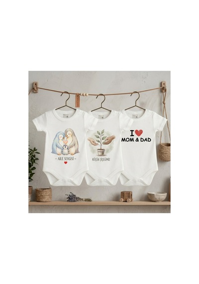 Babylimon Yenidoğan Bebek 3'lü Zıbın Seti - I Love Mom & Dad Aile Sevgisi Temalı Kısa Kollu Body Beyaz 2 - 821568822 Beyaz 2 Babylimon Yenidoğan Bebek 3'lü Zıbın Seti - I Love Mom & Dad Aile Sevgisi Temalı Kısa Kollu Body Beyaz 2 - 821568822 Beyaz 2