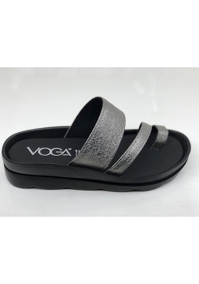 Voga 1740 Platin Çatlak Comfort Casual Bayan Terlik 001