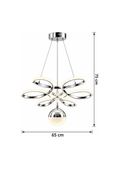 Papatya Büyük Modern Ledli Avize 3 Renk Power Ledli Krom Kaplama Yatak Odası Salon Mutfak