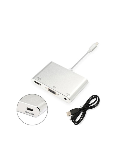 Apple Uyumlu iPhone iPad  P32 Hdmı Vga Av Audıo Dönüştürücü Adaptör
