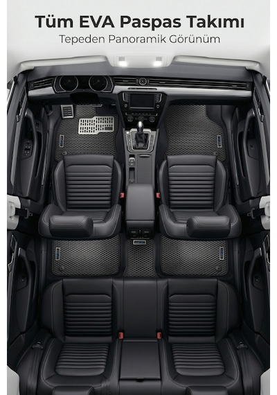 Otocraft Renault Clio 5 2019-2025 Uyumlu Siyah 3d Havuzlu Eva Oto Paspas Takımı 5 Parça Araca Özel