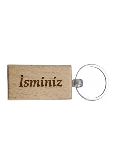 Kişiye Özel Dikdörtgen Şeklinde Ahşap Anahtarlık İsminiz Yazılı Lazer Gravür Anahtarlık Kişiye Özel Tasarım Kişisel Hediye