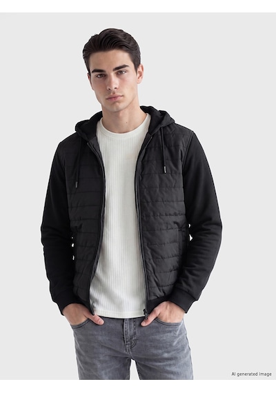Lcwaıkıkı Classic Siyah Regular Fit Kapüşonlu Erkek Hırka