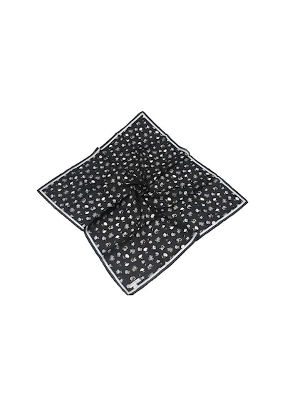 Mim Eşarp Mısırlı Eşarpları Silky Cocoon Sport Twill Çiçek Desenli Eşarp Siyah - Beyaz