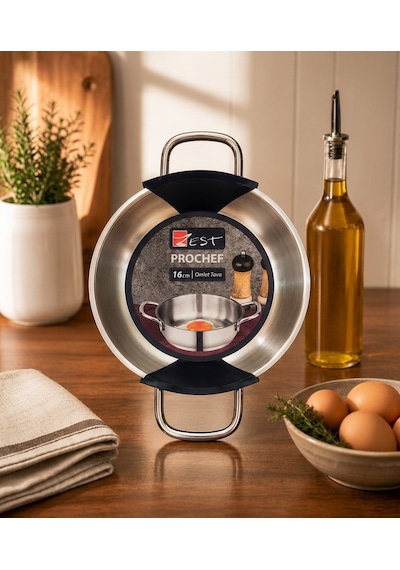 Zest Prochef Paslanmaz Çelik Yumurta Sahanı Gri