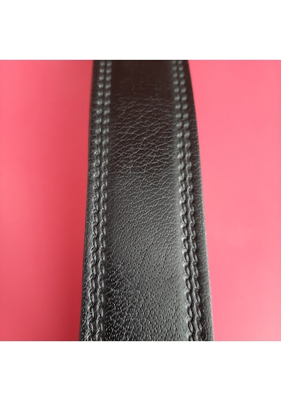Real Leather Erkek Siyah Hakiki Deri Vejetal Dana Derisi Kemer Gvn-0052 - 4 CM Siyah