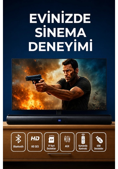Hepu Hp-tv05 Bluetooth Soundbar Hoparlör Ses Sistemi - Tv Ve Bilgisayar Uyumlu Ev Sinema Sistemi