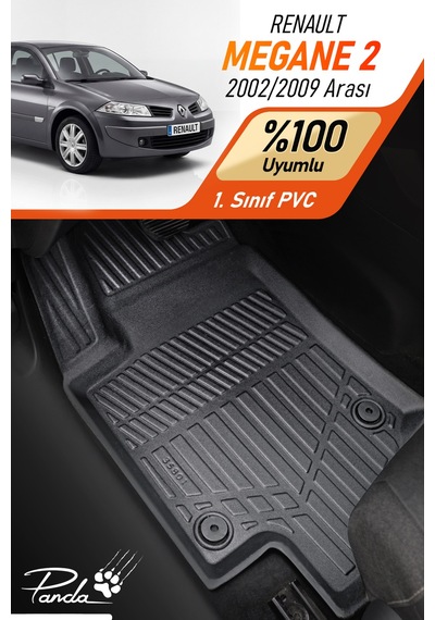 Siyah Renault Megane 2 2002-2009 Arası Uyumlu 4d Havuzlu Paspas Takımı