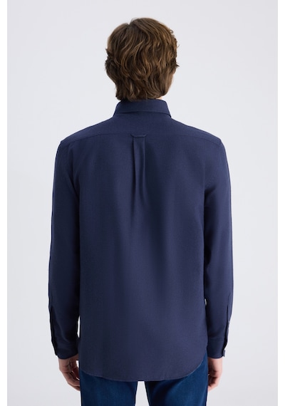 D'S Damat Ds Damat Comfort Lacivert Balıksırtı Pamuklu Gömlek 1hc02hd13265m Çok Renkli