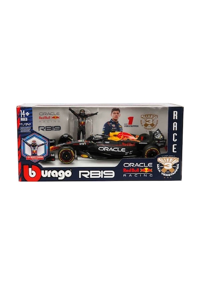 1:24 Oracle Red Bull Racing Rb19 Figürlü Formula 1 Yarış Arabası - 1-max Verstappen