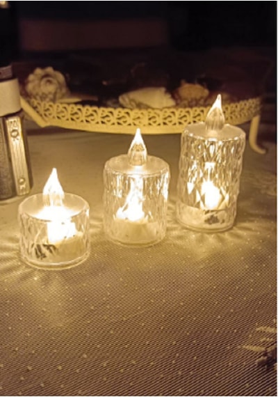 3 Lü Led Mum Pilli Mum Dekoratif Mum