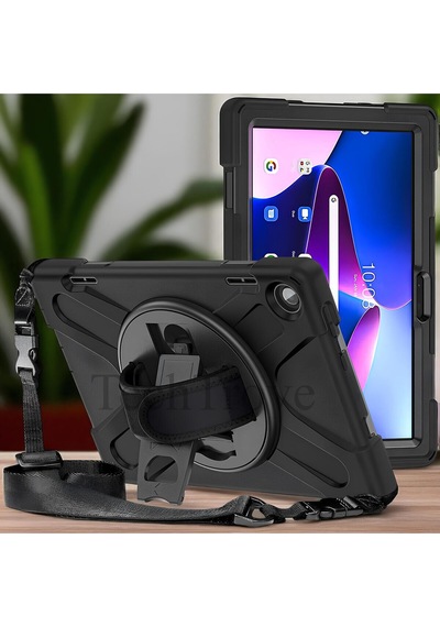 Lenovo Tab M10 Hd 2.nesil 2022 Kılıf Maksimum Korumalı Askılı El Tutamaçlı Kılıf Arka Kapak