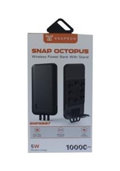 Snapmax Snp-3007 10.000 Mah Siyah Vantuzlu Kablosuz Ve 3in1 Kablolu Powerbank