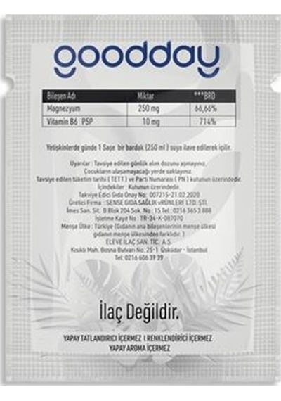 Goodday Magnesıum Plus S Magnezyum Sitrat & P5p