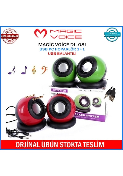 Magicvoice D-08L 1+1 Usb Pc Bilgisayar Hoparlör