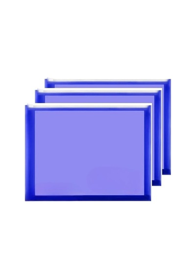 A4 Şeffaf Fermuarlı Dosya Mavi 3 Adet Pvc Fermuarlı Evrak Dosyası 24x34cm Çıtçıtlı Belge Evrak Dosyası Ofis B