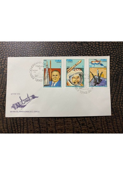 Cuba Küba İlk Gün Zarfı 1986 Dia Del Cosmonautica Uzay Uydu Temalı Fdc