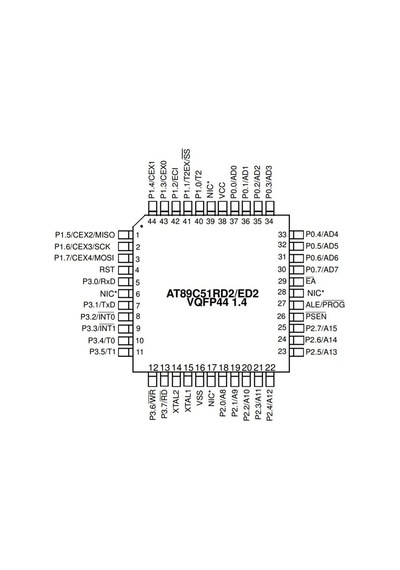 At89C51Rd2-Rltum Smd 8-Bit 40Mhz Mikrodenetleyici Vqfp-44