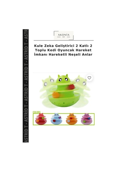 Kule Zeka Geliştirici 2 Katlı 2 Toplu Kedi Oyuncak Hareket İmkanı Hareketli Neşeli Anlar