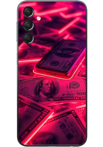 Samsung Galaxy A24 Uyumlu Kızıl Dolarlar Baskılı Silikon Kılıf Renkli