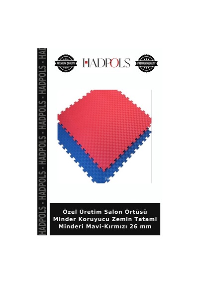 Özel Üretim Salon Örtüsü Minder Koruyucu Zemin Tatami Minderi Mavi-kırmızı 26 Mm Mavi - Kırmızı