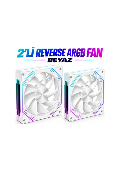 Ng-o120w 2x Reverse Argb Pwm Kasa Fanı Beyaz