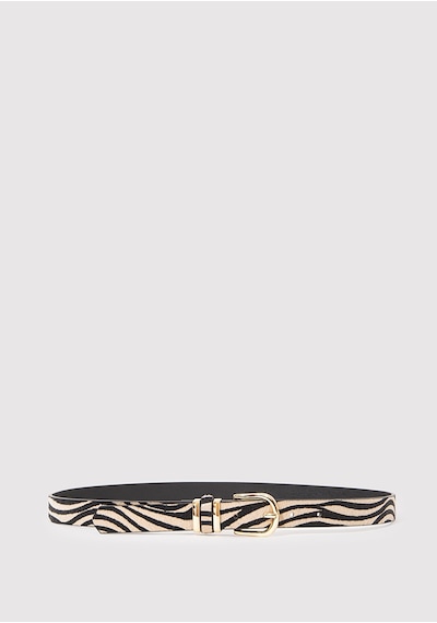 Mavi - Zebra Desenli Suni Deri Kemer 1913570-900 Siyah