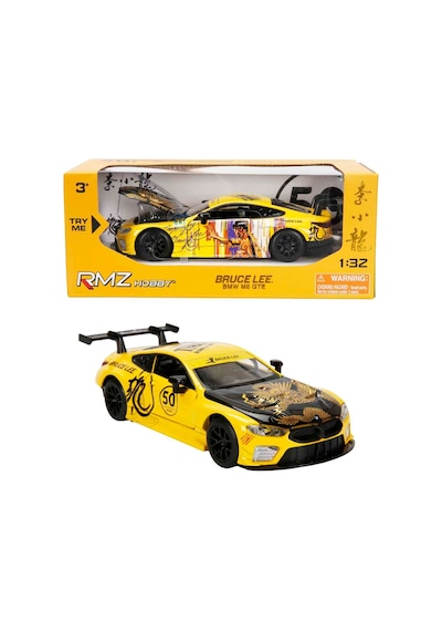 1:32 Sesli Ve Işıklı Rmz Hobby Bruce Lee Serisi Die Cast Çek Bırak Model Araba - Sarı Bmw M8 Gte Sar