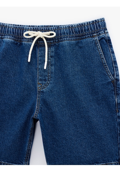 Koton Rahat Kalıp Cepli Pamuklu Bermuda Beli Bağcıklı Baggy Jean Şort Orta İndigo 6sam40284nd Koton Rahat Kalıp Cepli Pamuklu Bermuda Beli Bağcıklı Baggy Jean Şort Orta İndigo 6sam40284nd