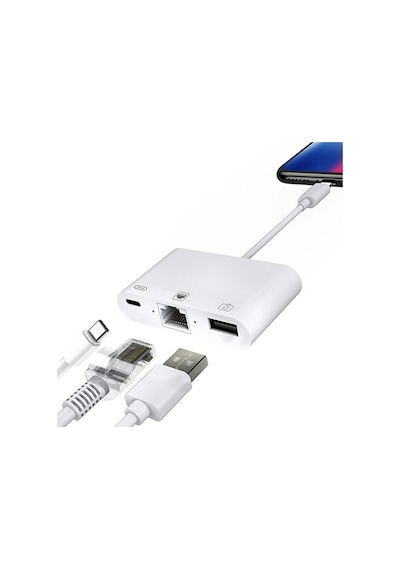 Microcase AL2474 Type-C to Ethernet USB Kamera Adaptörü Beyaz