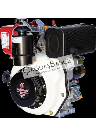 Goldmoto Gm178F-G7 Dizel Motor 7 Hp İpli Krank Mili Konik Kamalı