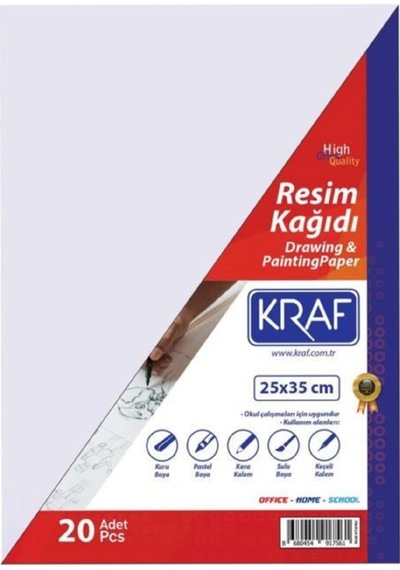 Kraf 185019 20 Adet 25x35 CM Resim Kağıdı