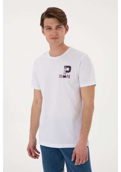U.S. Polo Assn. Erkek Regular Fit Bisiklet Yaka Beyaz Tişört 50306897-VR013
