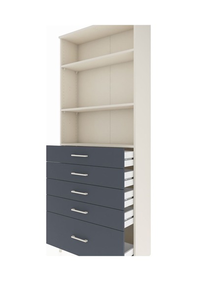 Arges Dolap 3 Raflı 5 Çekmeceli 88x30x221 Aytaşı-antrasit Aytaşı