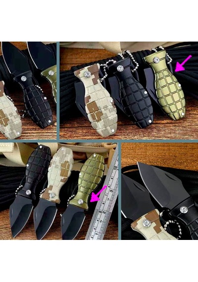 Omeniv Yeşil Kabza Çelik Kamp Çakı Kamp Bıçak Anahtarlık Kolye Outdoor Çok Renkli