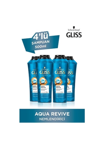 Aqua Revive Hyaluron Ve Deniz Yosunu Içeren Nemlendirici Şampuan 500 Ml X 4 Adet