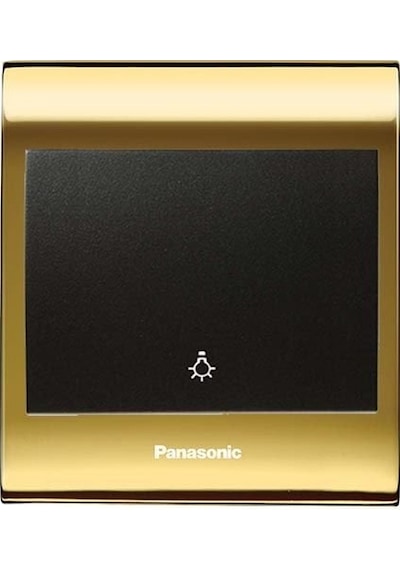 Viko Panasonic Thea Blu Light Anahtar, Çerçeve Gold+dore, Kapak Siyah