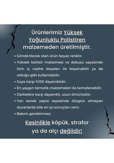 Mismuka Poliüretan Boyanabilir Dekoratif Duvar Çıtası, Montaja Hazır, Kesilmiş 2,5 Cm Çerçeve 5 Li Paket