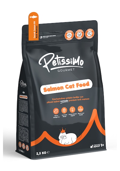 Petissimo Gourmet Gerçek Somonlu Premium Yetişkin Kedi Maması 2,5 Kg - Kısırlaştırılmış, Düşük Tahıllı