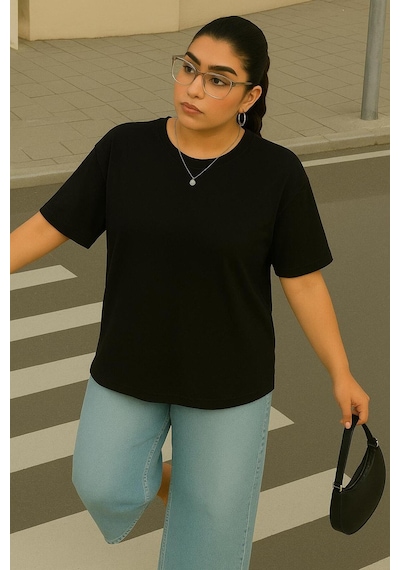 Büyük Beden Unisex Tişört SIYAH