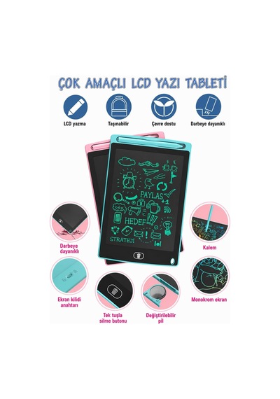 12 İnç Lcd Dijital Çocuk Yazı Tahtası Grafik Çizim Tableti